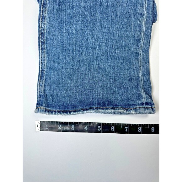 Pistola Jeans Womens 31 Blue Bootcut Flare Stretch Mid Rise Denim Raw Hem - Picture 15 of 16